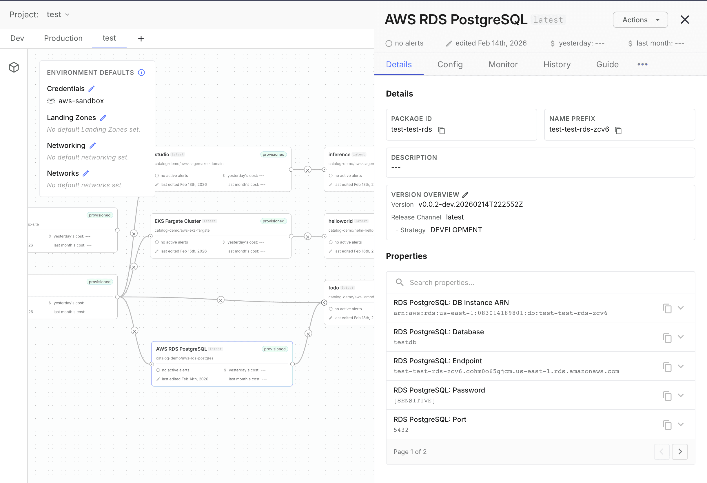 Package Properties Panel